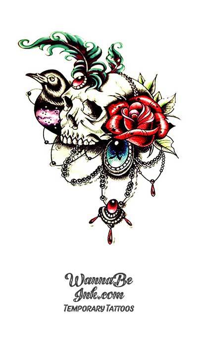 Decorated Skulls Best Temporary Tattoos
