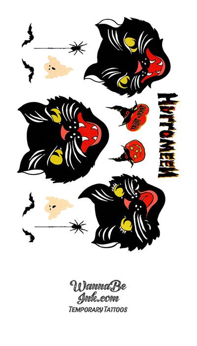 Yazhiji 40 Sheets Halloween Temporary Tattoos Pumpkin Witch  Etsy