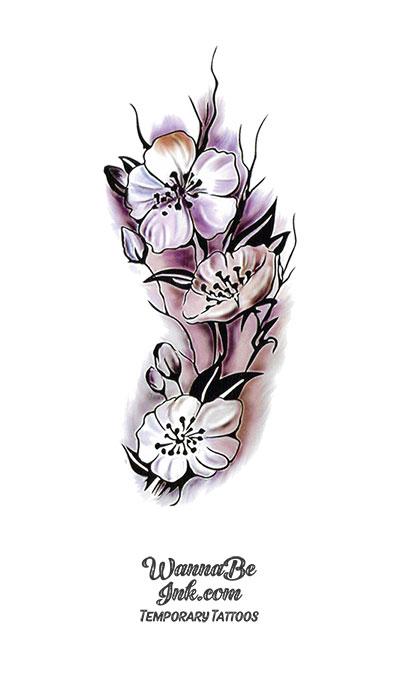 Flower Vine Temporary Tattoos  neartattoos
