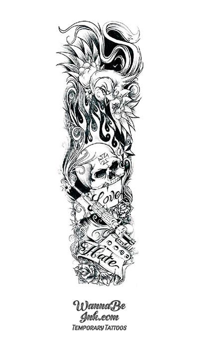 skull sleeve tattoo