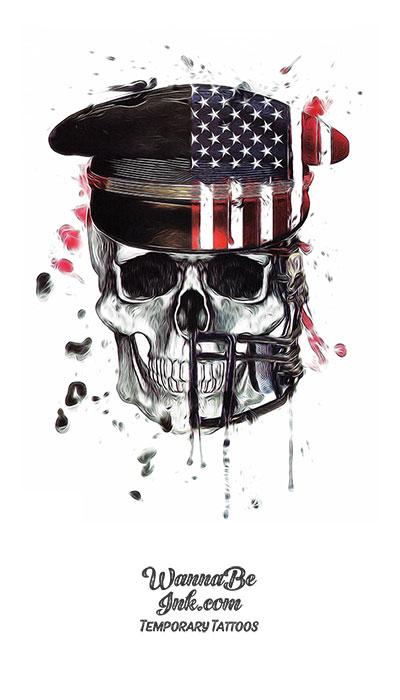 Tattoo uploaded by David Hutson  military skull wethepeople  americanflag  Tattoodo