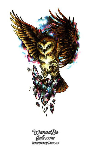 Buy Owl Neck Tattoo Owl Temporary Tattoo  Owl Eyes Temporary Online in  India  Etsy