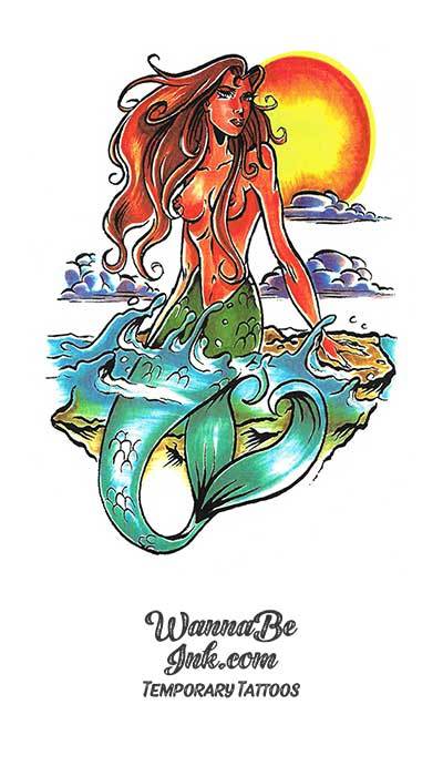 Mermaid  Boston Temporary Tattoos