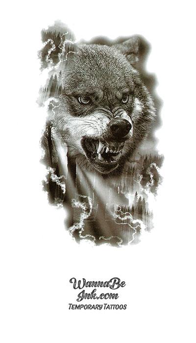 Snarling wolf by Luka Pagan TattooNOW