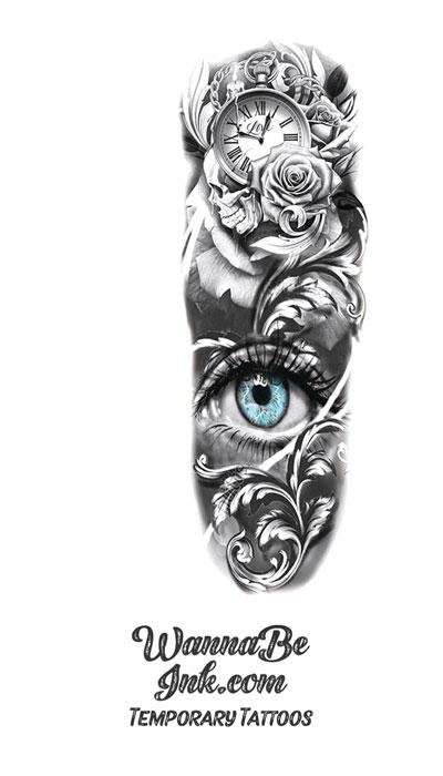 eye rose tattoo vector design