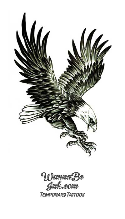 Eagle Temporary Tattoomasculine Eagle Tattoonative American  Etsy  Australia