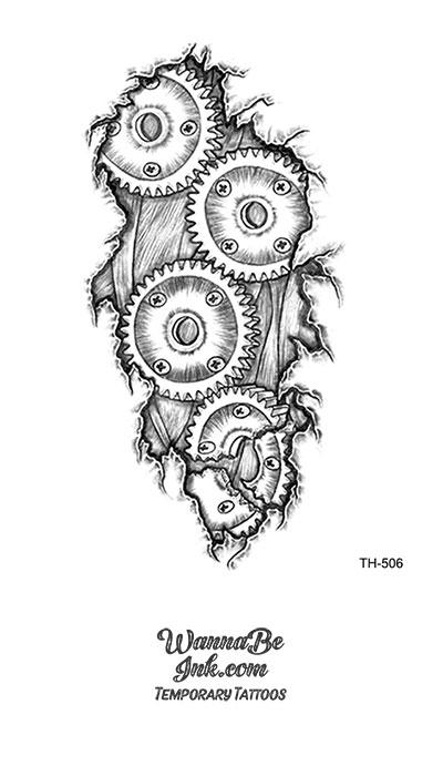 Biomechanical tattoos  Mechanic tattoo Gear tattoo Clock tattoo