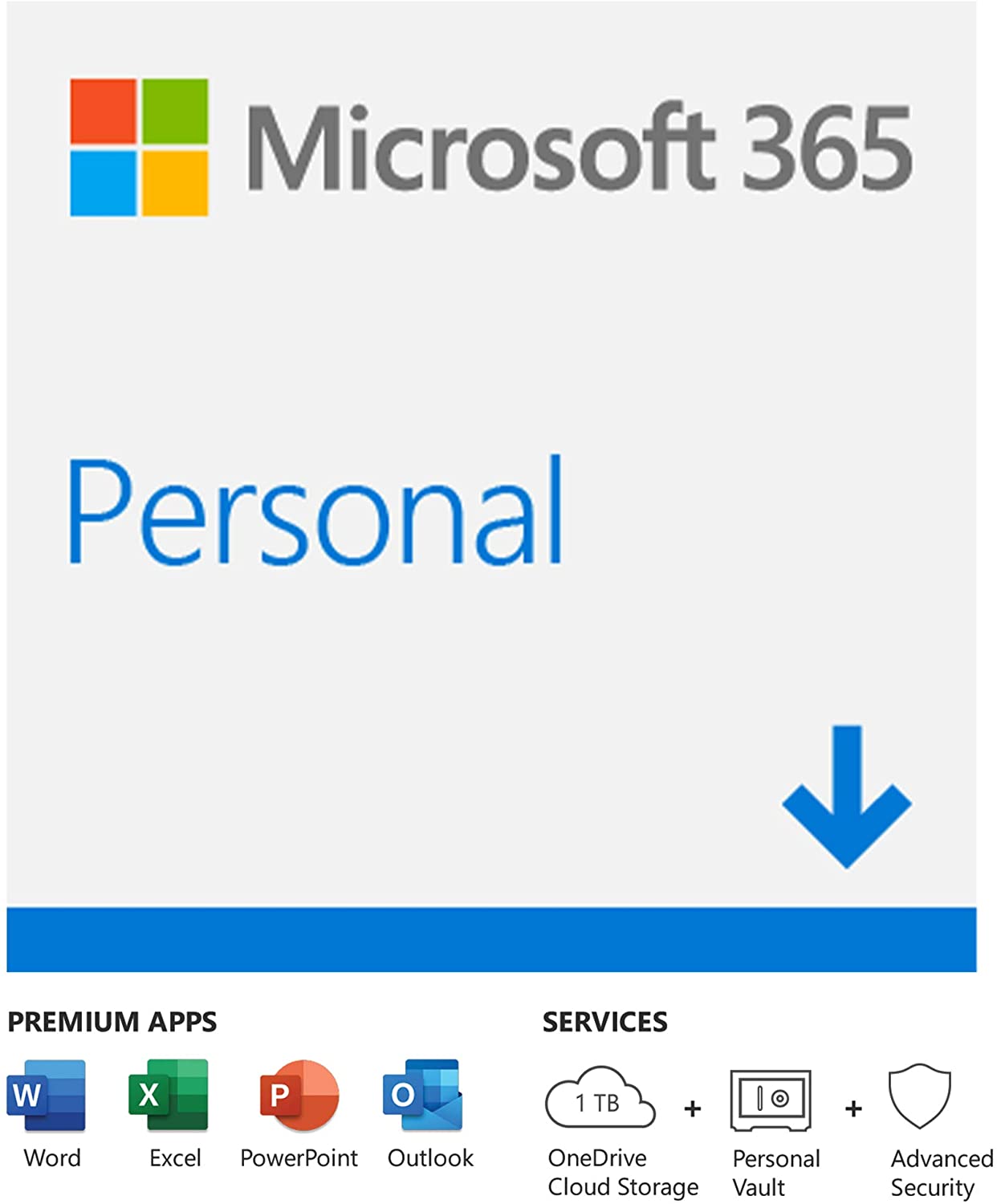 Microsoft 365 Personal | Office 365 apps | 1 user | 1 year subscrip...