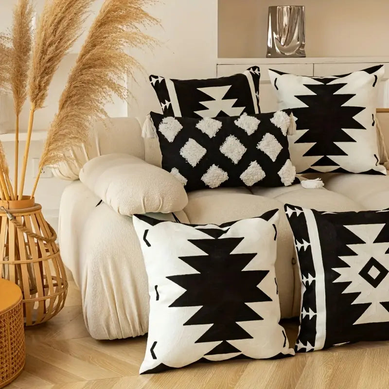 MODERN MINIMALIST BLACK AND WHITE PILLOW