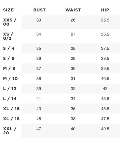 Size Charts – For the Love of Golf Naples