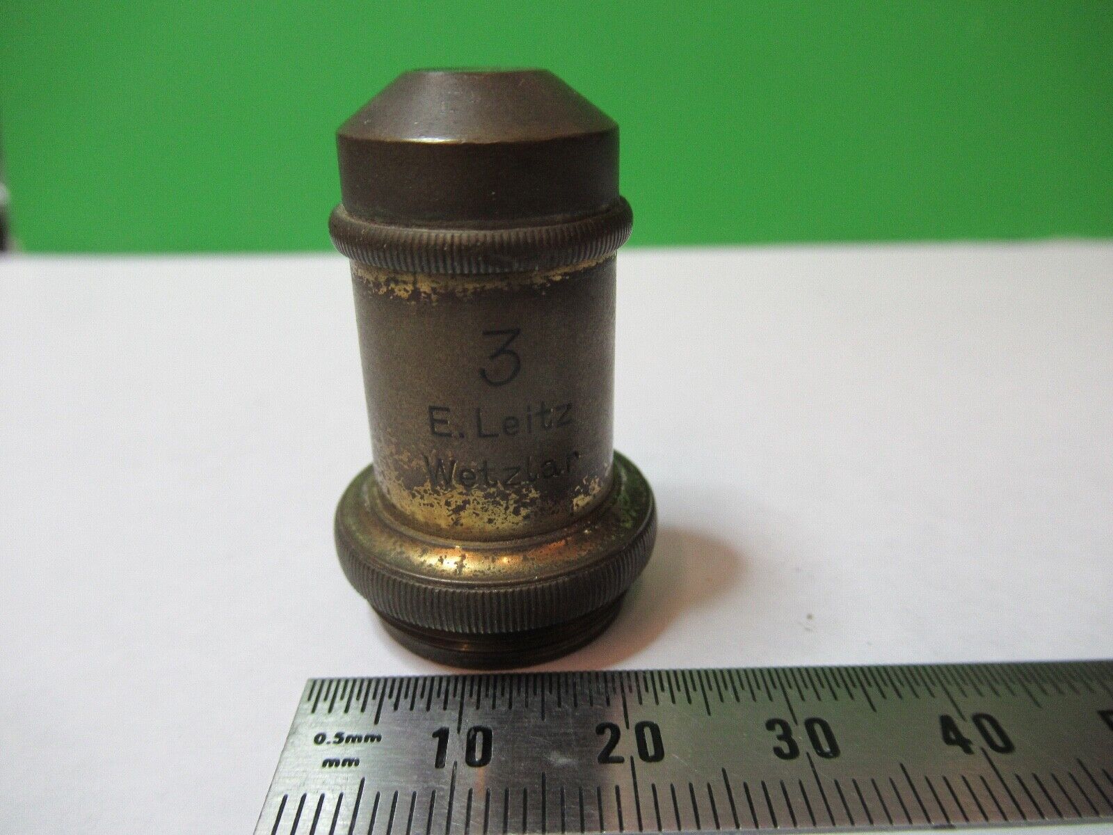 ANTIQUE ERNST LEITZ GERMANY "3" OBJECTIVE MICROSCOPE PART AS PICTURED S2-C-101