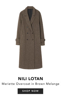 Nili Lotan Mariette Overcoat in Brown Melange