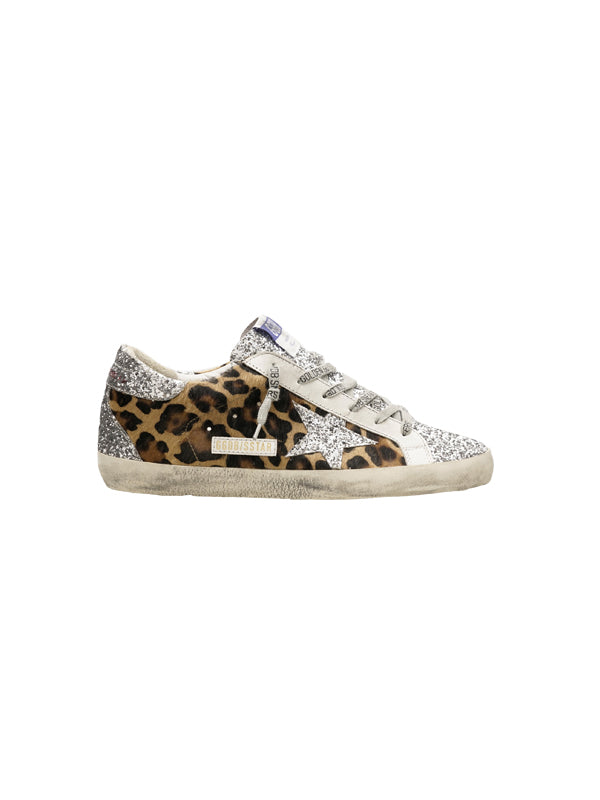 golden goose leopard glitter sneakers