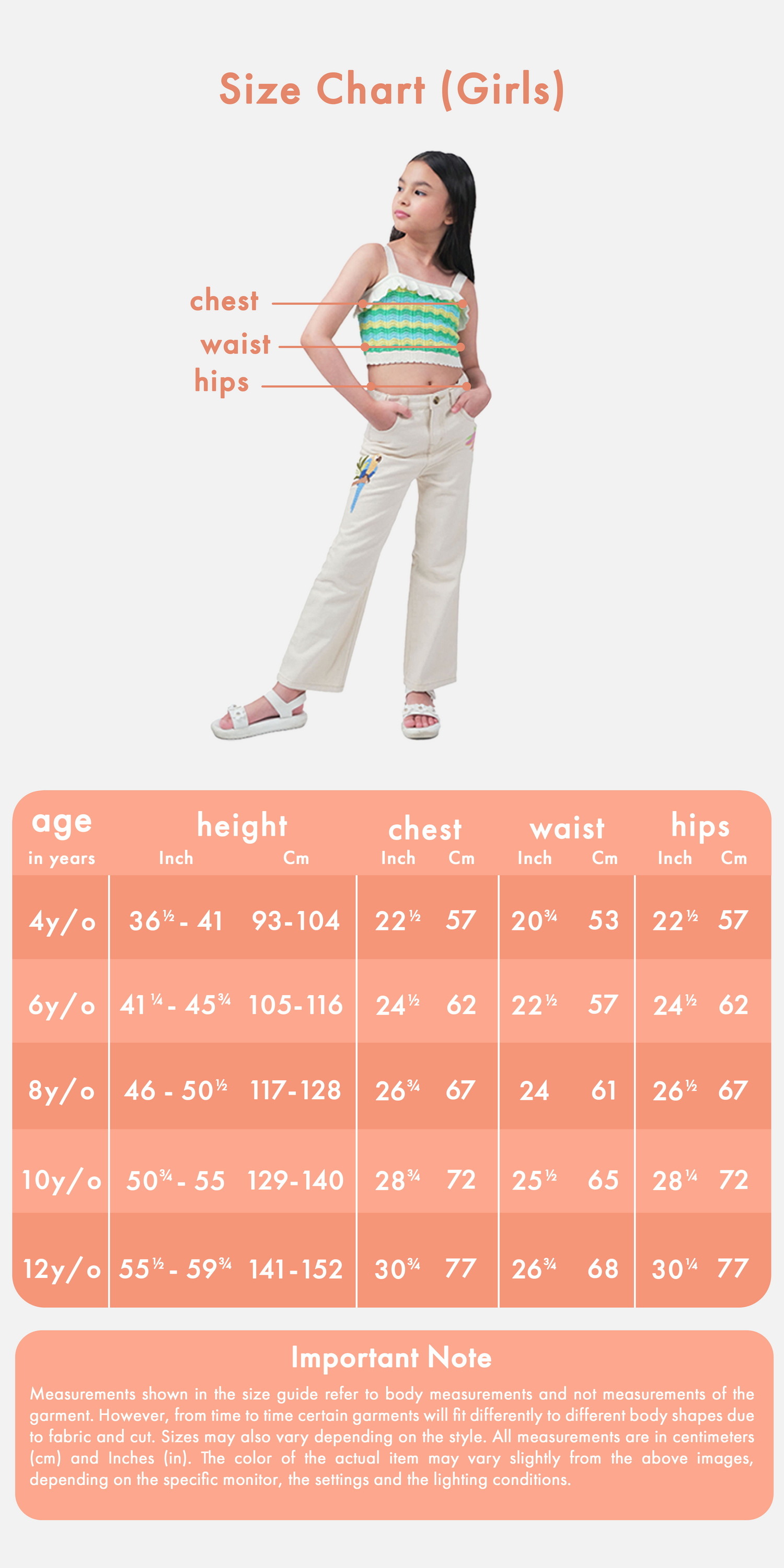 Gingersnaps Size Chart