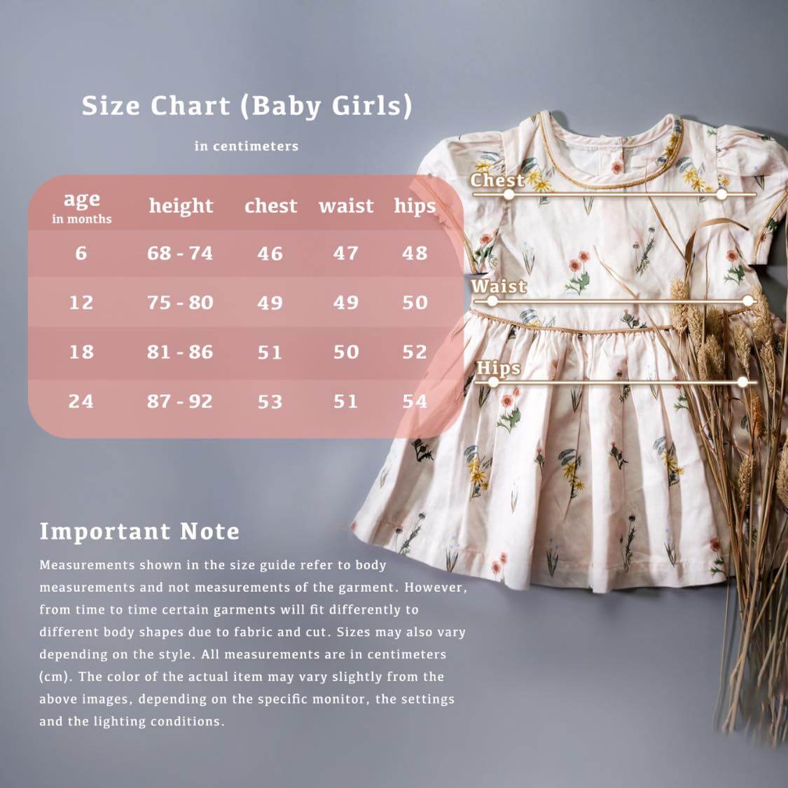 Pretty Girl Size Chart