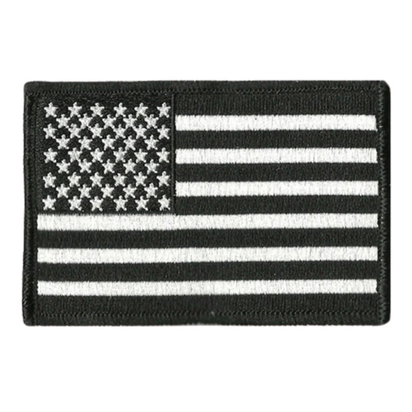 AMERICAN FLAG EMBROIDERED PATCH WHITE BORDER USA US w/ VELCRO® Brand  Fastener