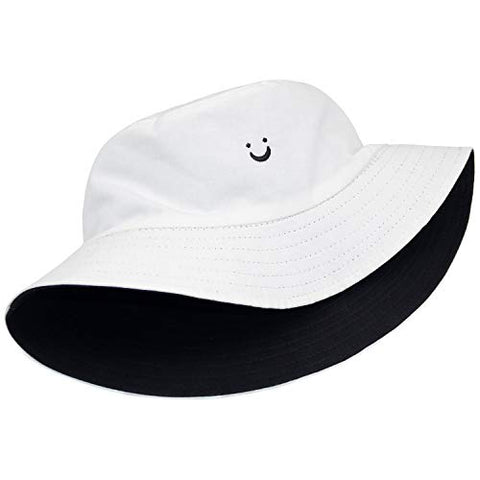 reversible bucket hat black and white