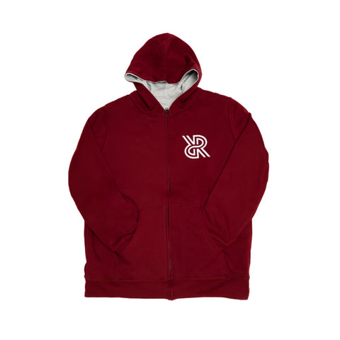 Reversible Hoodie Full Zip - Red and Grey – ALLREVERSIBLE