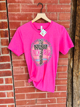 Faith Luke 1:37 Leopard Cross Comfy Tee