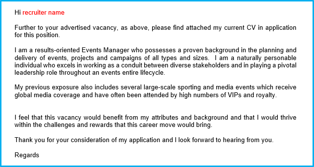 cv attached cover letter