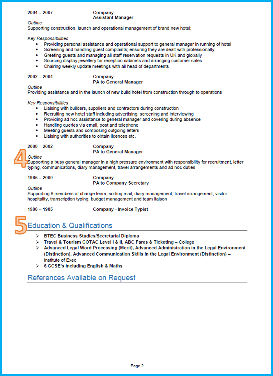 Example Of Cv For Job Application Uk