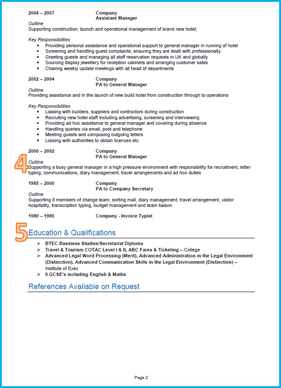 10 Cv Samples With Notes And Cv Template Uk Land Interviews