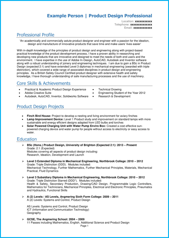 Example Of Cv Graduate Cv Sample For Graduate Students