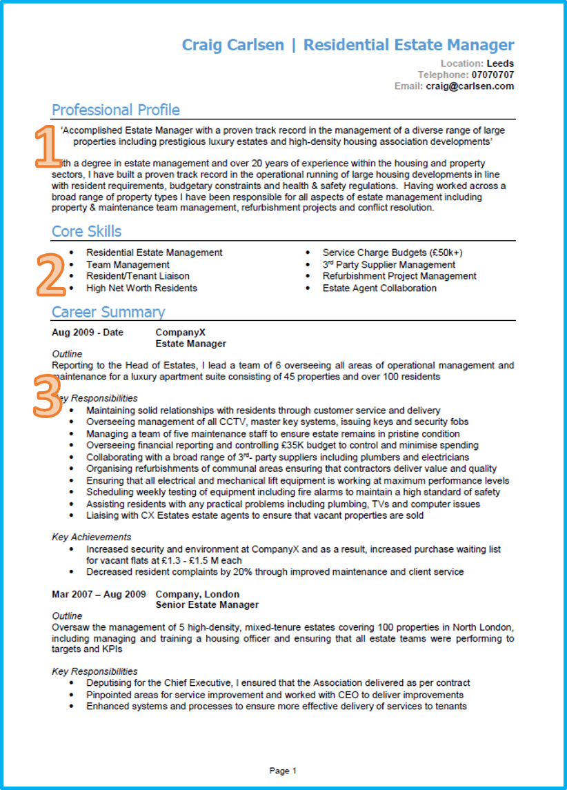 10 Cv Samples With Notes And Cv Template Uk Land Interviews