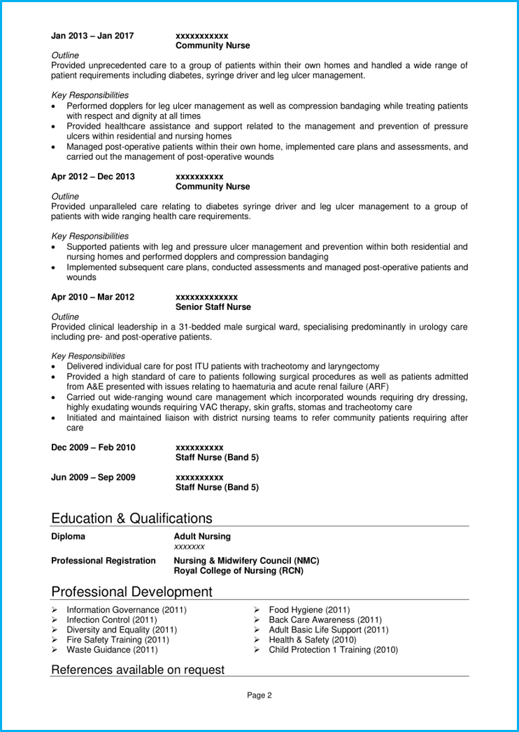Nursing CV example with writing guide + CV template [Get ...