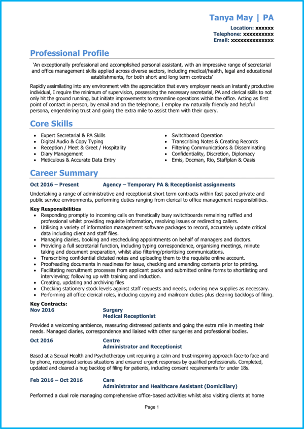 Personal assistant CV example + writing guide [Get noticed]
