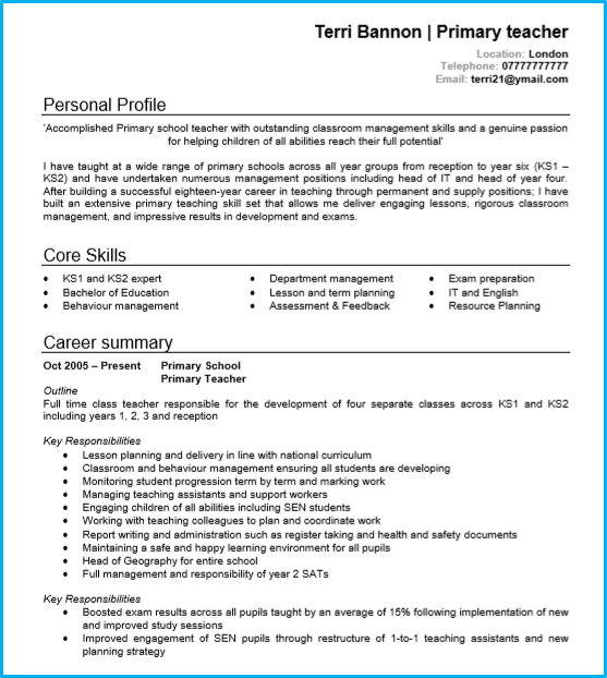 Sample Cv For Teaching Assistant Jobs - Graduate Teaching ...