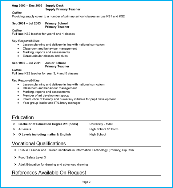 Word Cv Template Uk Format 10 Industries All Career Levels