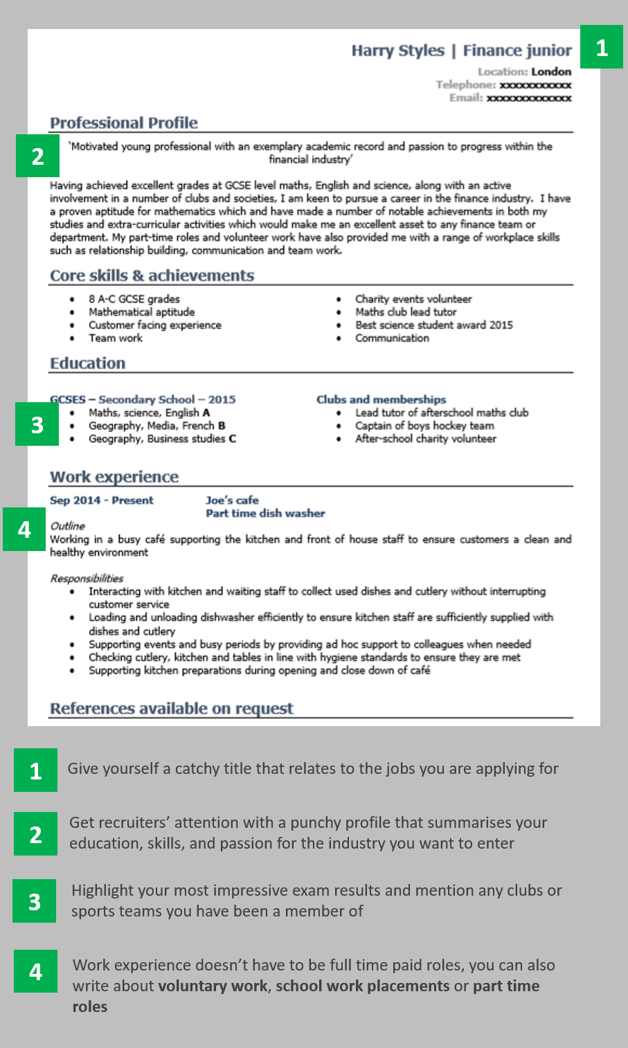 4 School Leaver Cv Examples Guide Land A Top Job