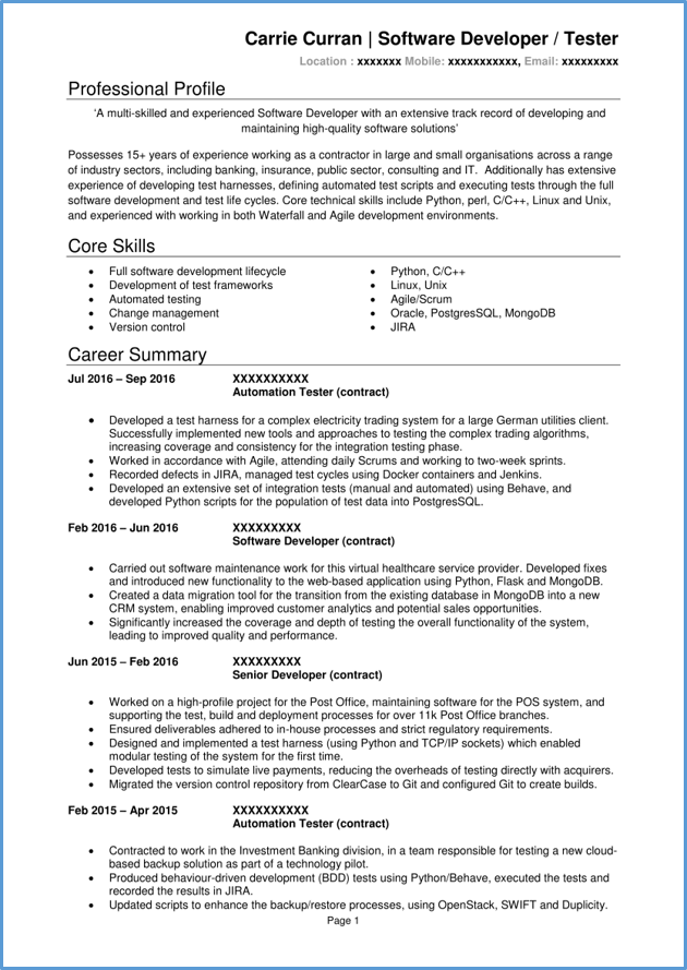 Software Developer Cv Example Writing Guide Get Hired Quickly