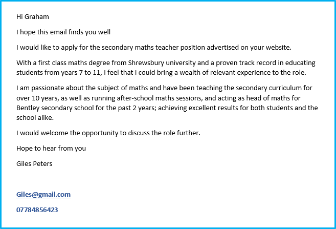 Teacher Cover Letter Examples Writing Guide Get Your Cv Opened