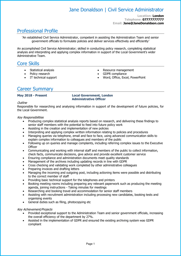 2 Civil service CV examples + in-depth guide [Land the best jobs]