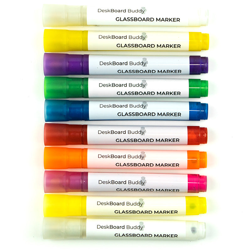 Dry Erase Markers - 10 Pack + Eraser - For Black DeskBoard Buddy-image-3