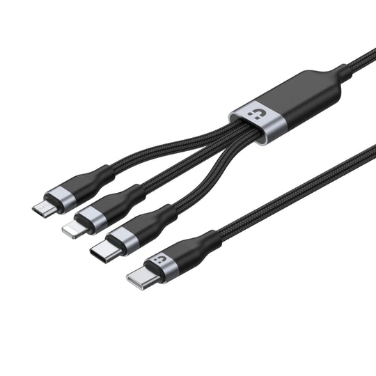 UNITEK 3-in-1 USB-C to Lightning / USB-C / Micro USB Multi Charging Cable in Black Image 1