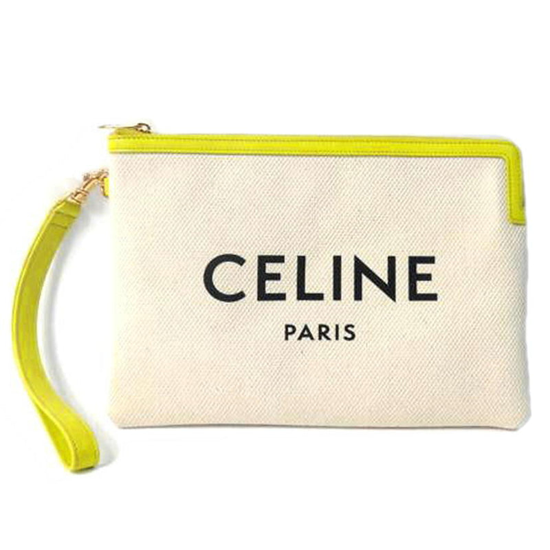 在庫有り即納 セリーヌ ストラップ付ロゴクラッチバッグ CELINE