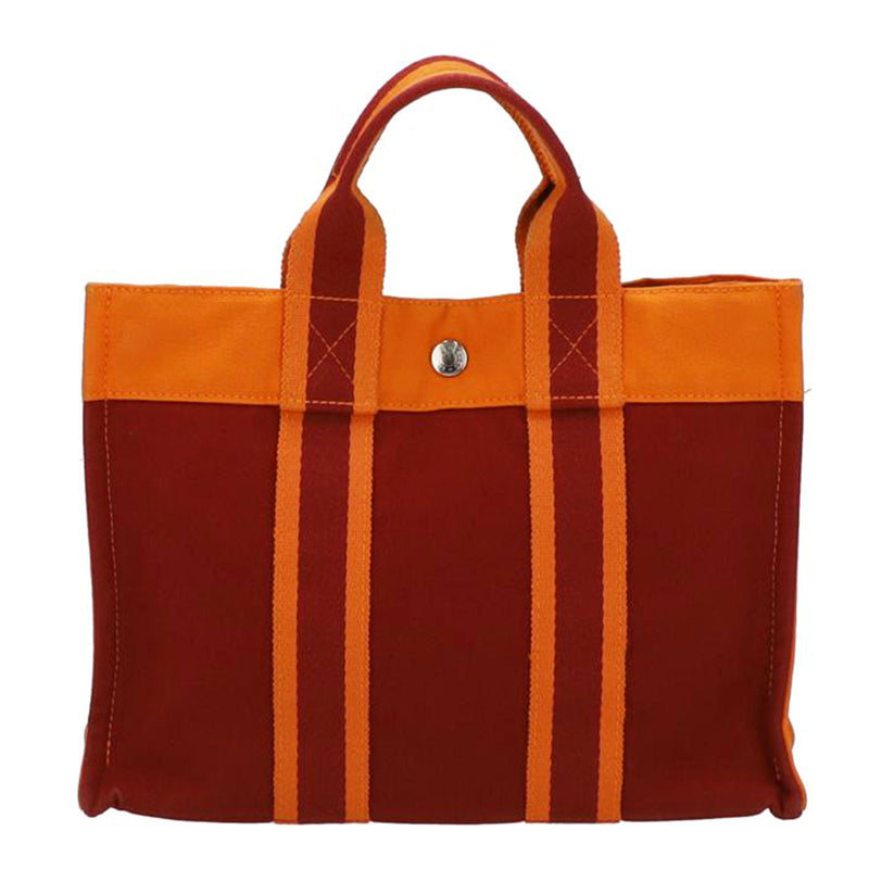 HERMES エルメス ニューフールトゥMM トートバッグ オレンジ B 激安の