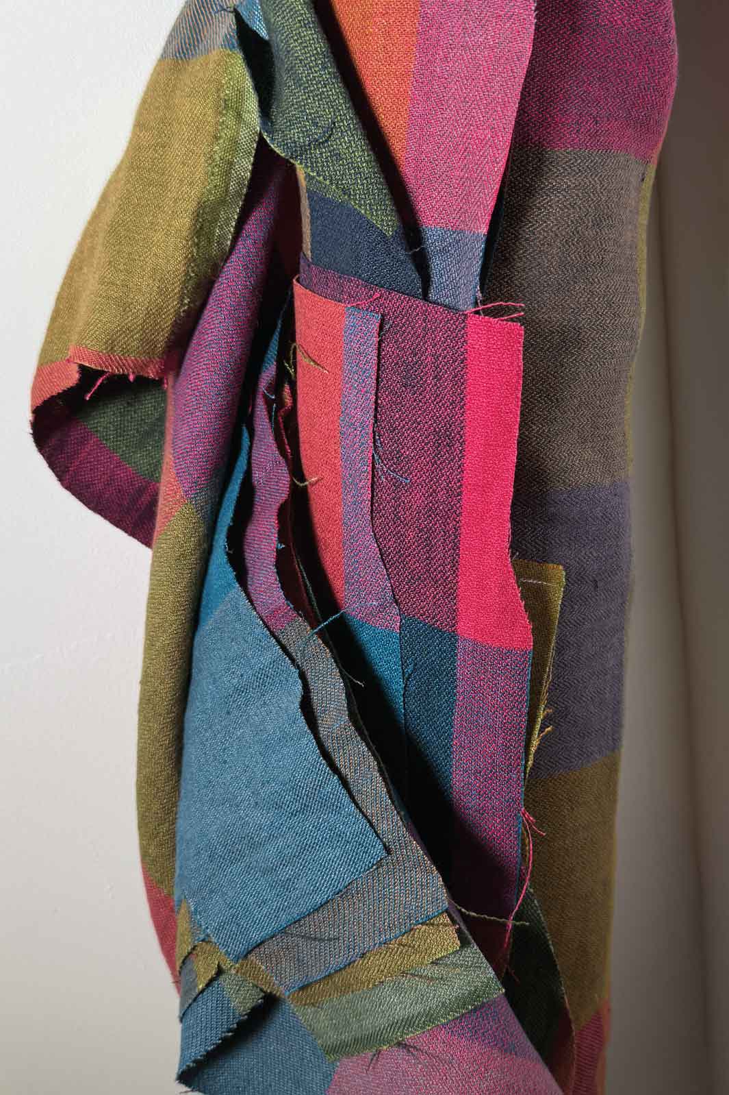 Large Bright Check Sturdy Linen Fabric
