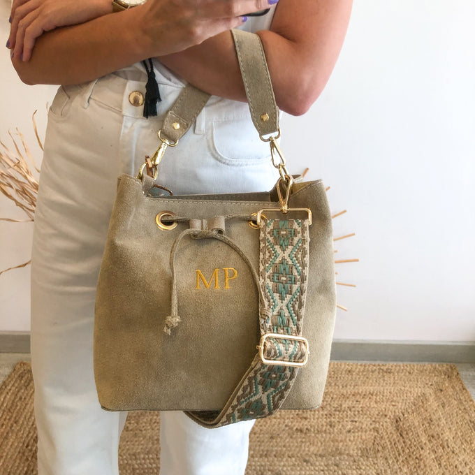 Bolso loneta con correa étnica combinable – Üshineshop