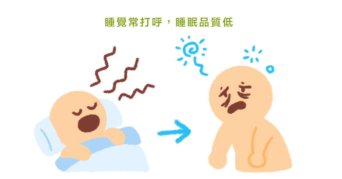 睡覺常打呼，睡眠品質低