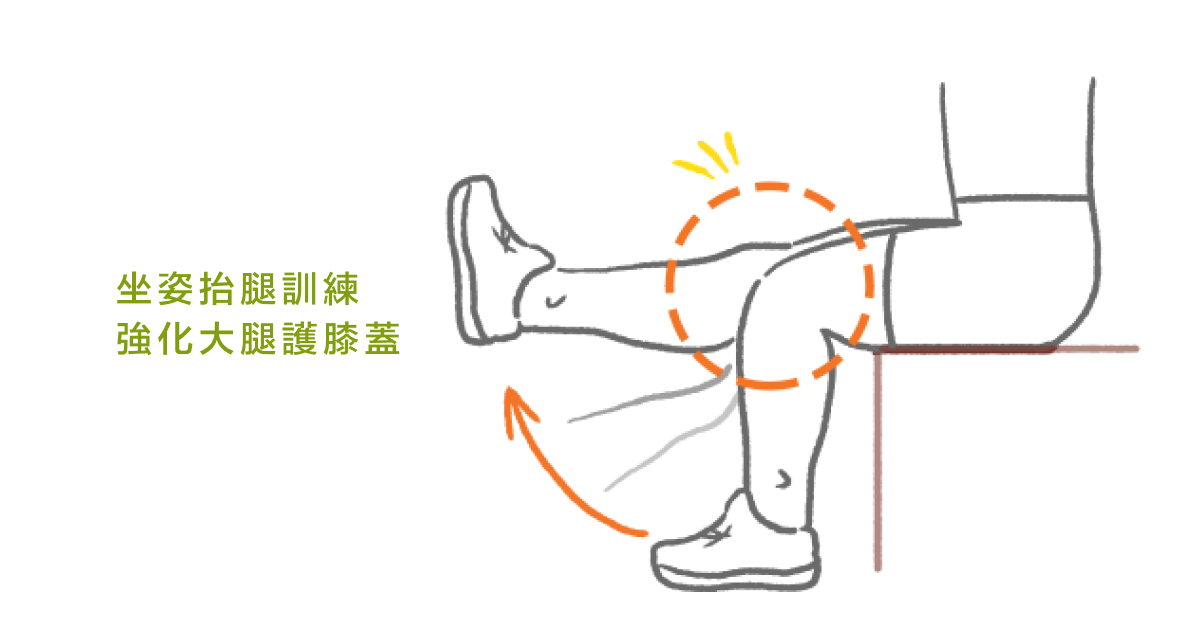 坐姿抬腿訓練 強化大腿護膝蓋