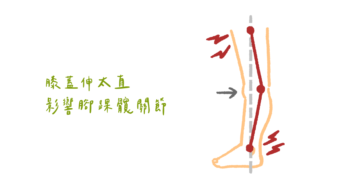 膝蓋伸太直 影響腳踝髖關節