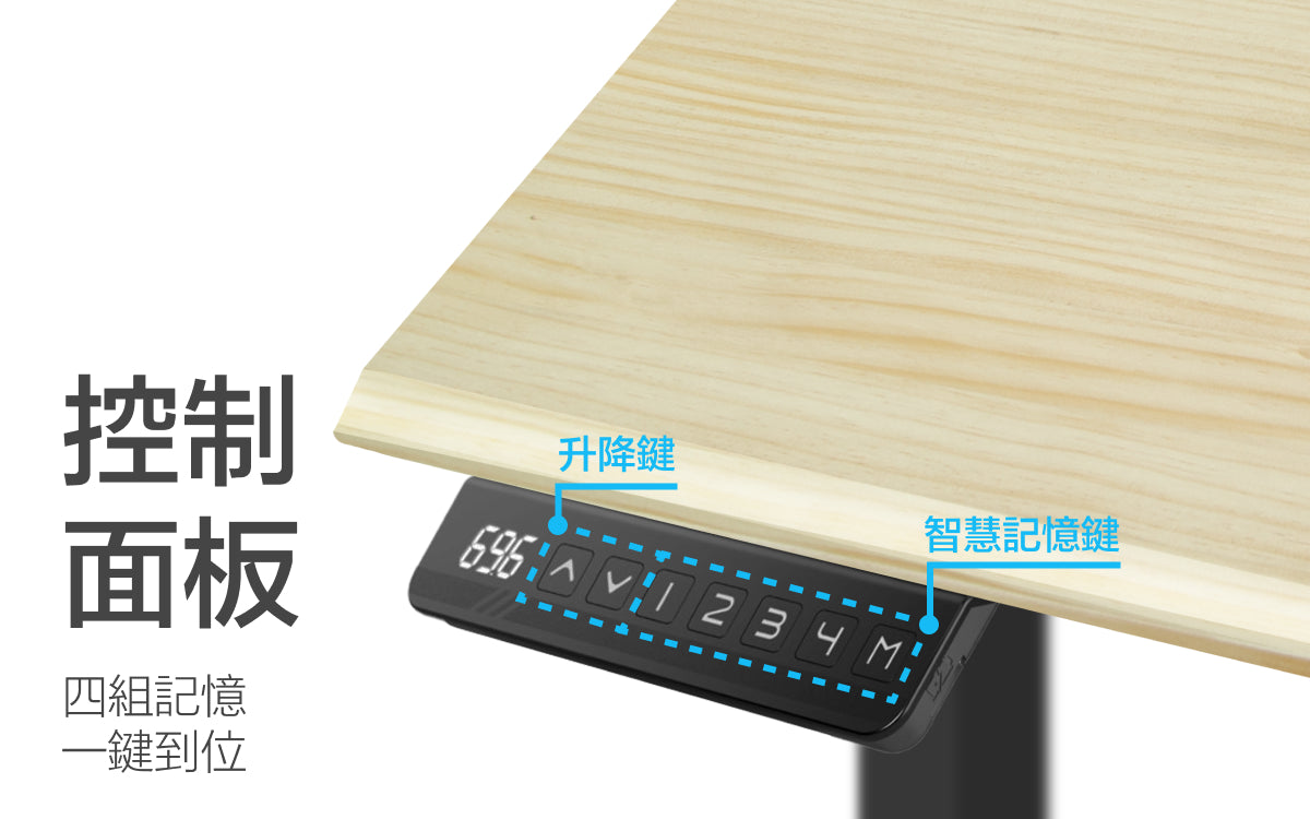 威爾 X Bestmade 聯名電動升降桌 控制面板