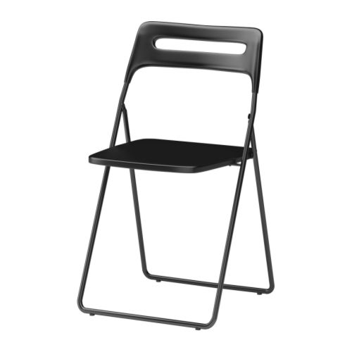 NISSE Folding chair, black, from IKEA