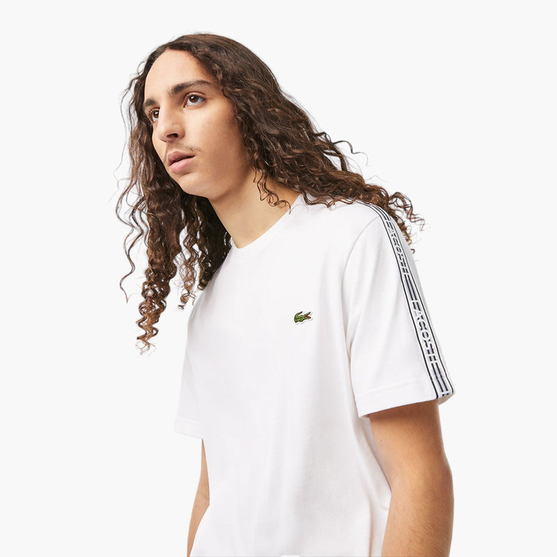 Men’S Lacoste Regular Fit Logo Stripe T-Shirt – Levisons