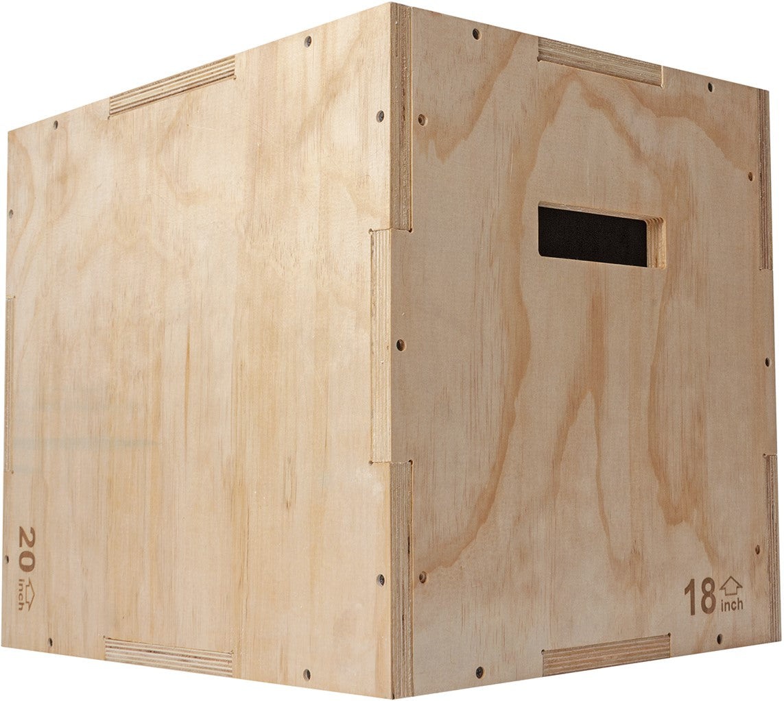 Cutie pentru Antrenament di Lemn VirtuFit Wooden Plyo Box 3-in-1 - 40 x 45 x 50 cm