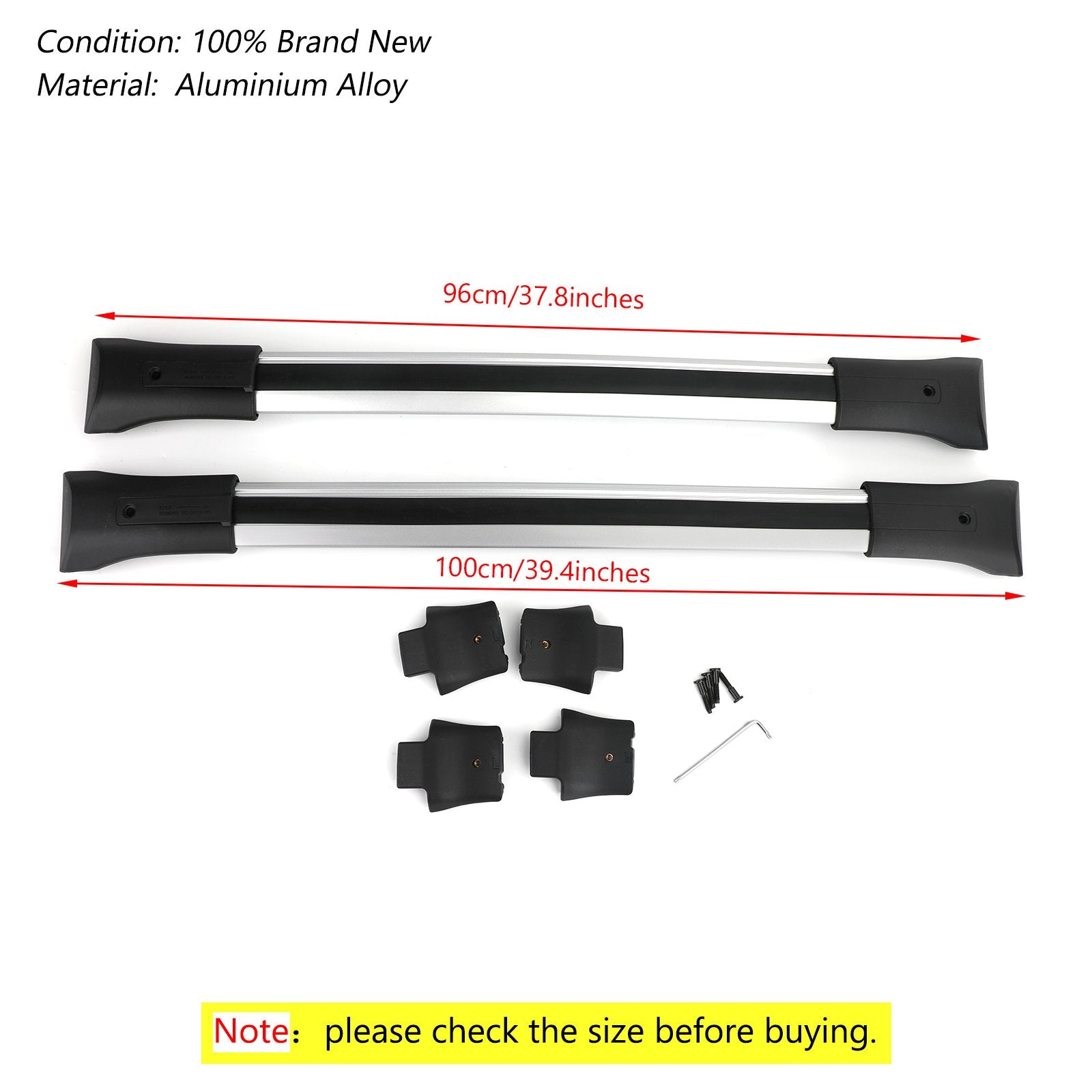 Roof Rack Cross Rail Package Silver 84130842 Fits For GMC Acadia GM 2010-2017 Generic